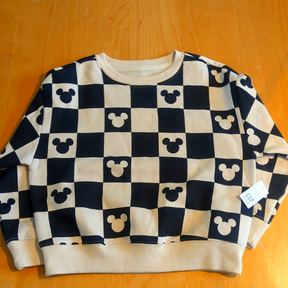 Gap Kids Checkered Mickey Sweatshirt